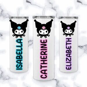 NWT Kuromi Custom Name Tumbler – Skinny Frosted/White – 20oz/18.5oz